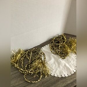 Vtg Gold Tone Tinsel Rope Garland